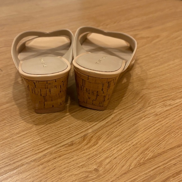 Stuart Weitzman Beige Patent Wedge Sandals - Picture 3 of 6